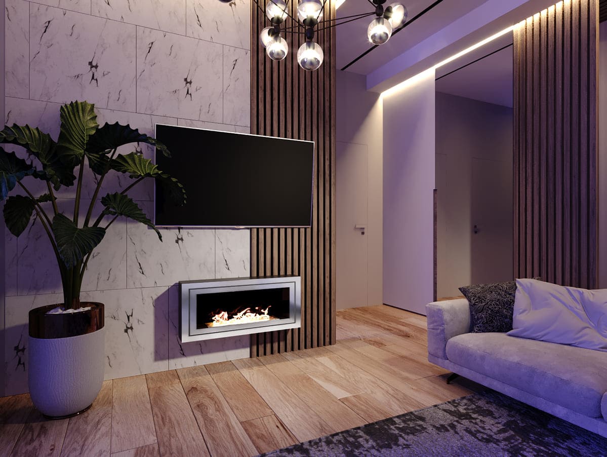 Биокамин "Русский огонь" Стенли 900N настенный с защитным и декоративным стеклом по цене 47 078 руб.