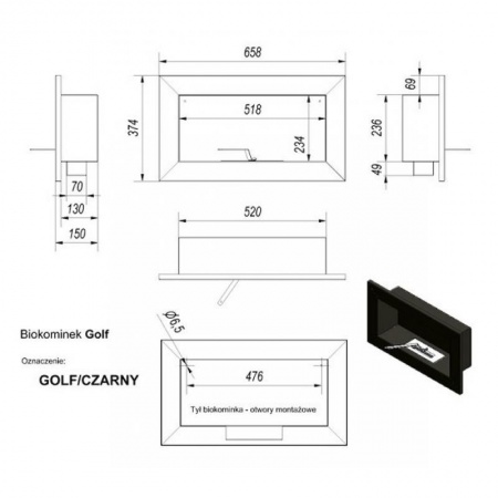 Биокамин Kratki GOLF стальной по цене 