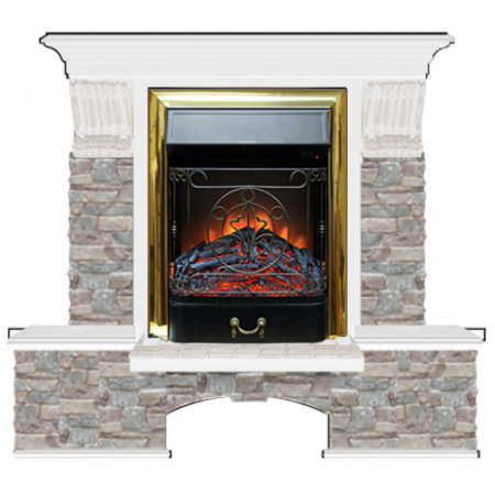 Бостон К Грот цветной (белый)+Majestic Brass