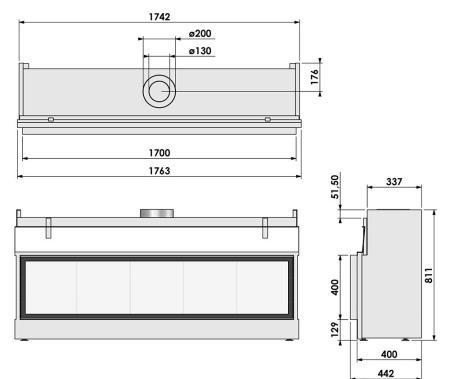 Газовый камин BellFires Horizon Bell XXL