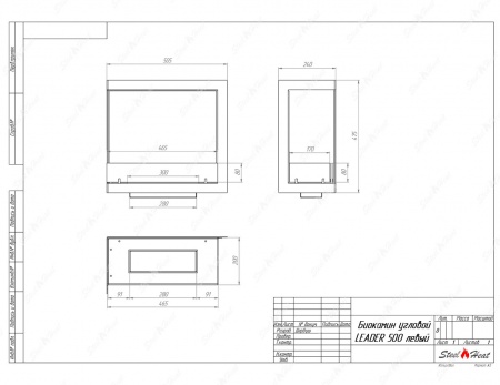 Биокамин угловой SteelHeat Leader 500 левый стекло + стемалит Биокамин угловой SteelHeat Leader 500 левый стекло + стемалит по цене 28 389 руб.